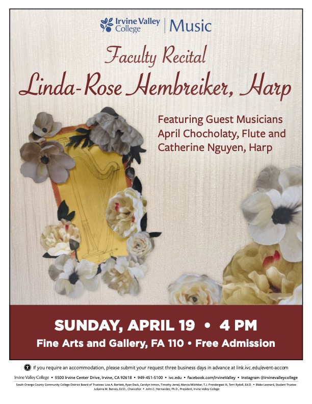4/19/26 IVC Linda-Rose Hembreiker Faculty Recital Advertisement